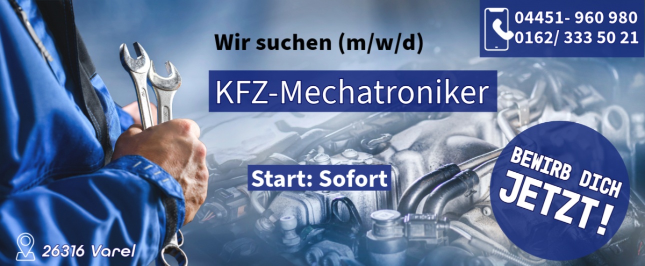 Bild als Stellenanzeige für KFZ-Mechatroniker